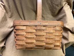 Vintage Longaberger Signed Wooden Square Picnic Basket w/Cake or Pie Riser | eBay