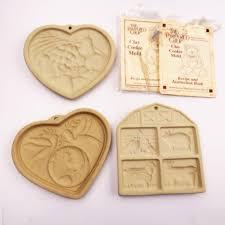 Vintage Stoneware Cookie Molds by Pampered Chef, 3 Piece ...