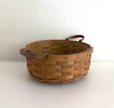 Buy Handwoven Longaberger Basket With Leather Handles Online ...