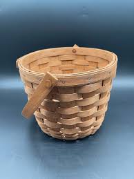 Longaberger Round Apple Basket Swing Handle Signed 1989 ...