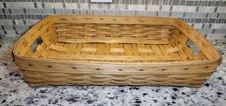 Vintage Longaberger 1994 Large Serving Tray Basket With Blue ...