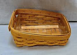 Dated 2000 Longaberger Small Angled Fruit Basket With ...