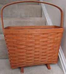 Longaberger Vintage 1993 Footed Magazine Basket with Wooden ...