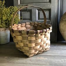 Rustic French Harvest Basket, Market, Willow, Slat Basket ...