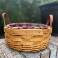 Vintage 2001 Longaberger Small Gathering Basket With Plaid ...