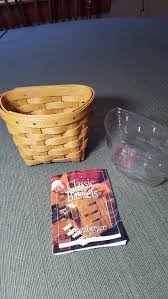 1999 Longaberger Oregano Booking Basket W/ Plastic Protector ...