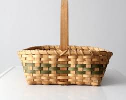 Vintage Hand-woven Harvest Basket - Etsy