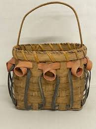 Vintage handwoven signed basket native country wicker | eBay