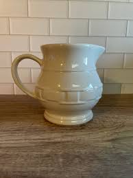 Vintage Longaberger Woven Traditions White Pitcher - Collectible Pottery - Made in USA - Etsy