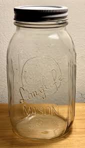 Vintage (Quart) LONGLIFE MASON JAR w/ Fruit Image On Back & Matching Lid~ $ CUT! | eBay