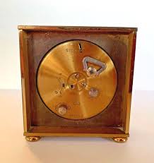 VTG IMHOF SWISS 8 DAY BRASS MECHANICAL SHELF MANTLE CLOCK w ...