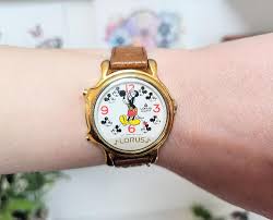 Vintage Seiko Lorus Mickey Mouse Musical Watch Brown Leather ...