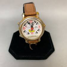 Vintage Lorus Mickey Mouse Watch w/ Brown Leather Band (AS ...