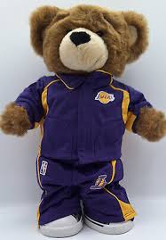 BUILD A BEAR PLUSH BEAR WEARING LAKERS WARM UP OUTFIT, UNIQUE, OLDER SUIT | eBay