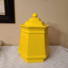 Vintage Royal Haeger Hexagonal Large Yellow Canister With ...