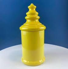 Vintage Mid Century Modern Dandelion Yellow Ceramic Lantern ...