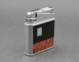 Vintage Mid-century Lighter Chrome Cool Mod Brown Orange ...