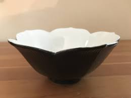 Black Petal Floral Tulip Bowl Candy Dish | eBay