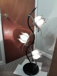 Lotus Flower Floor Lamp White Frosted Petals Vintage, See ...