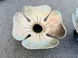 Vintage Candle Holders, Pair, Pewter, Small, Antique, Floral ...