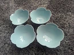 Vintage OMC Lotus Pastel Blue/Teal Rice Bowl Mint EUC Lot Of ...