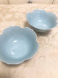 Japan Pastel Blue Lotus Rice Bowls Vintage Bowls by Horchow ...
