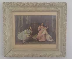 Antique Picture of 2 Young Girls in Plaster Over Wood Frame ...
