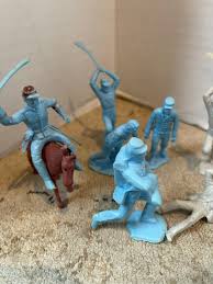 Vintage Blue Tan Civil War Plastic Army Military Figures Men ...