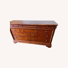 Macy's Bordeaux Louis Philippe Wide Dresser & Mirror - AptDeco