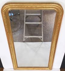 Large Louis Philippe Gilt Dressing or Console Mirror (H 68 x W 32 1/4) - Antique Swan