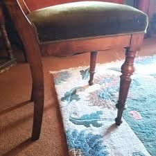 Mid 19th Century Set of Four Wood and Green Velvet Side ...