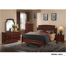 Leila-bc-qb Global Furniture Queen Bed - Brown Cherry