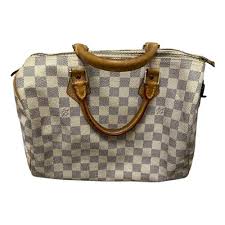 Speedy leather handbag Louis Vuitton White in Leather - 30044767