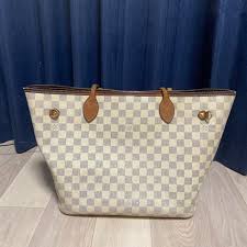 LOUIS VUITTON Damier Azur Neverfull MM Tote Bag N41605 LV ...