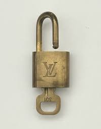 Authentic LOUIS VUITTON Lock & Key set Padlock Brass Used ...