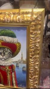 Oil Painting on Canvas Depicting a Noble Cat - Hand Painted ...