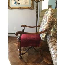 Late 20th Century Renaissance Custom Upholstered Arm Chair | Chairish