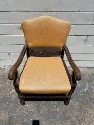 Antique Armchair Chair Carved Wood Traditional Seating Lounge Accent Captains Seat Victorian Deco Furniture Side Chair Arts and Craft