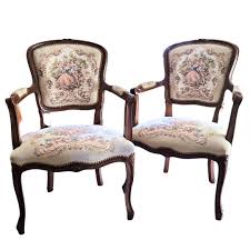 Vintage French Louis XV Armchair: Hand-carved Needlepoint, Floral Upholstery - Etsy