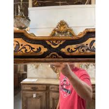 19th Century Italian Ebony & Giltwood Mirror | Chairish