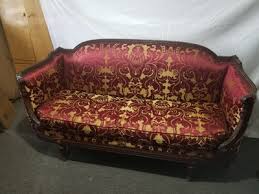 Lovely Louis XVI Gold & Red Satin Walnut Victorian Sofa settee circa 1870 | eBay
