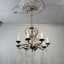 Antique Vintage Bronze Chandelier 8 Light Crystals Elegant ...