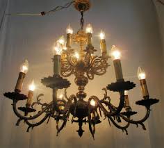 Gothic Brass Double Embossed Chandelier 16 Lights Hollywood ...