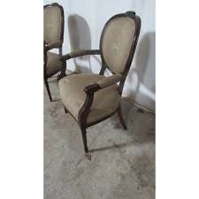 1980s Pair of Henredon Designer Club Chairs Carved Monkey Fabric | Chairish