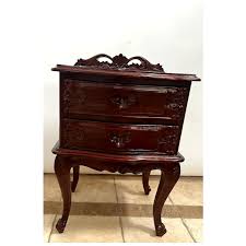 Vintage Table Nightstand Two Dovetail Drawers French country ...