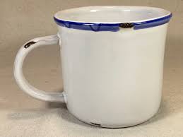 Virginia Casa Battello Enamel Look Ceramic Mug Blue Stripe ...