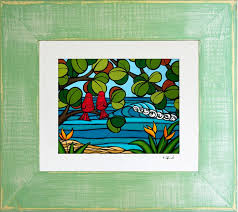 Love Birds - Matted Paper Print - Heather Brown Art