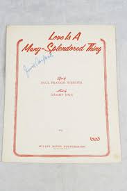 Love Is A Many Splendored Thing, Sammy Fain Sheet Music 1955 ...