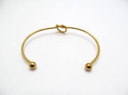 Vintage Gold Tone Cross Over Open Tied Knot Wire Elegant ...