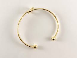 Real Gold 18K Plated Copper Knotted Adjustable Bracelet ...
